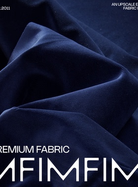 G&CC面料 .CO棉质绒布墨水蓝色面料宽140CM 588G/M意大利直邮