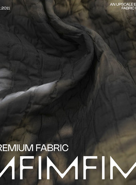 JIS  黑色菱格衍缝PA面料 高级哑光棉衣外套时装布料110CM 287G/M