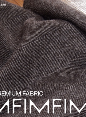 G&CC面料 羊毛面料棕色人字纹外套大衣布料 宽140CM 意大利直邮