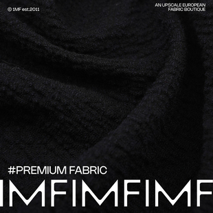 羊毛交织面料蓝黑色肌理服装 布 317G 意大利进口 幅宽150CM AGN