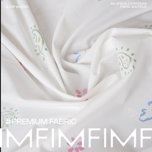 RATTI 休闲服饰面料幅宽145CM 欧洲进口棉布儿童画趣味花图案印花