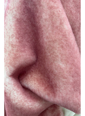 JIS 羊驼棉马海毛混纺 粉色外套面料宽145CM640G/M意大利进口