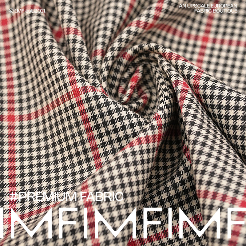 G&CC  .WV初剪羊毛面料千鸟格格纹服装布料 幅宽146CM 350G/M