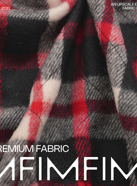 BAL面料90%WO10%PL格纹布料意大利直邮