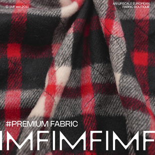 BAL面料90%WO10%PL格纹布料意大利直邮