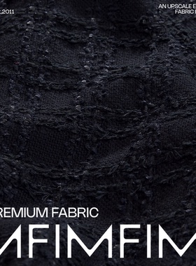 英国LINTON林顿粗花呢XX31333 羊毛交织黑色格纹宽144CM 420G/M²