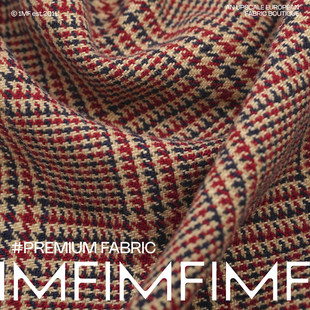 G&CC面料 羊毛加麻混纺面料格纹西装外套裤子布料146CM意大利直邮