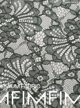 意大利 M家绝美蕾丝面料墨绿色1.5米一个定位服装布料 幅宽150cm