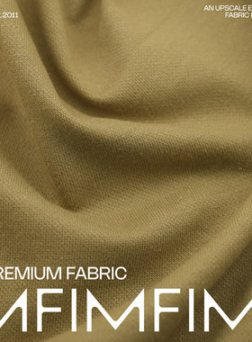 JIS 纯棉针织面料橄榄绿色磨毛无弹针织布料幅宽155厘米