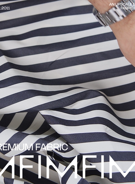 JIS ALB&NI 竖条纹高支高密有机棉质衬衫连衣裙布 宽149CM165G/M