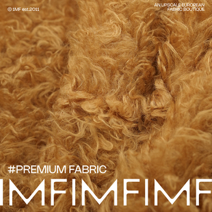 G&CC PA环保皮草面料驼色毛毛外套马甲布料 幅宽150CM 意大利进口