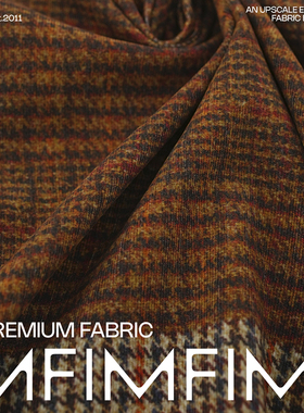 PINTO棉灯芯绒柔软拼色格衬衫连衣裙面料 意大利进口