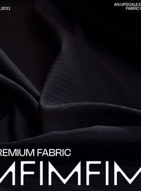 G&CC面料 羊毛混纺面料黑色提花服装布料 幅宽145CM 意大利直邮