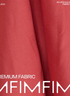 Z家 新款新花 高支高密纯亚麻面料红色调服装布料 幅宽135CM