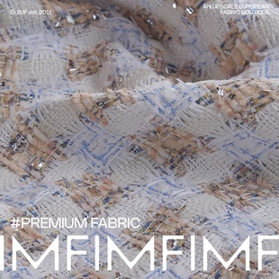 英国LINTON林顿粗花呢XX6623 黄白蓝格纹感 幅宽138CM 370G/M²