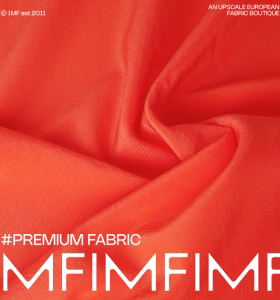 RU&FO C&LI .真丝 橘红色连衣裙衬衫布料面料 幅宽135CM