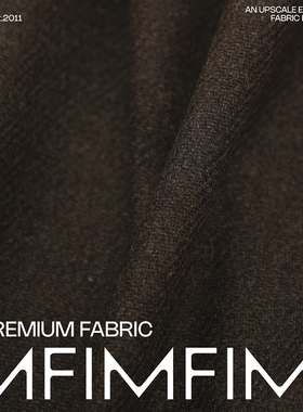 AGN 咖啡色羊毛交织双层可剥外套面料 宽152CM 640G/M 意大利进口