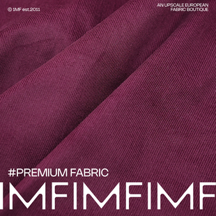 175G 日本 幅宽110CM 面料 CO棉质酒红色细条灯芯绒服装