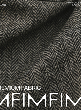 G&CC WV初剪羊毛鱼骨纹服装面料 幅宽152CM 547G/M 意大利进口