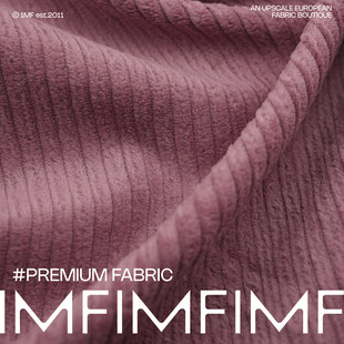 Lyria 意大利进口 74%棉26%亚麻灯芯绒面料梅粉色裤子布料宽138CM