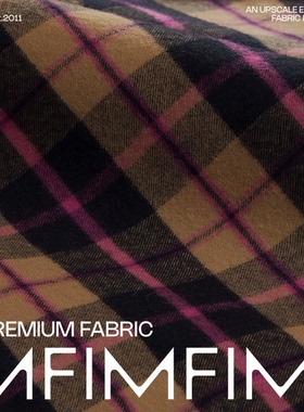 G&CC面料 .CO棉质面料黑黄格纹磨毛服装布料 幅宽135CM