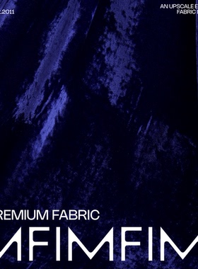 Y*L面料 真丝丝绒蓝紫色有倒顺布料 宽135CM 275G/M 意大利直邮