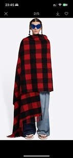 意大利直邮 BAL面料.WO羊毛格纹流苏面料 宽160CM480G