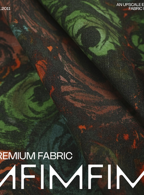 PINTO 棉细条灯芯绒油画感印花衬衫面料 意大利进口幅宽140CM169G