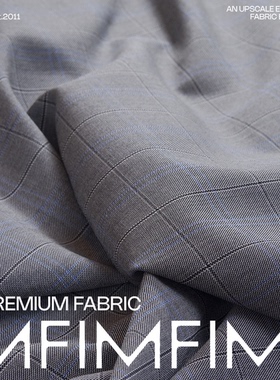 G&CC面料 羊毛面料灰色调格纹服装布料 宽140CM 意大利直邮