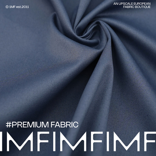 ARM面料意大利进口CO棉混纺 雾霾蓝弹力嘎巴甸风衣夹克料宽140