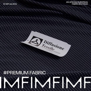 M意大利直邮 285G M家面料 95%VI5%EA针织黑底白波点面料宽150CM