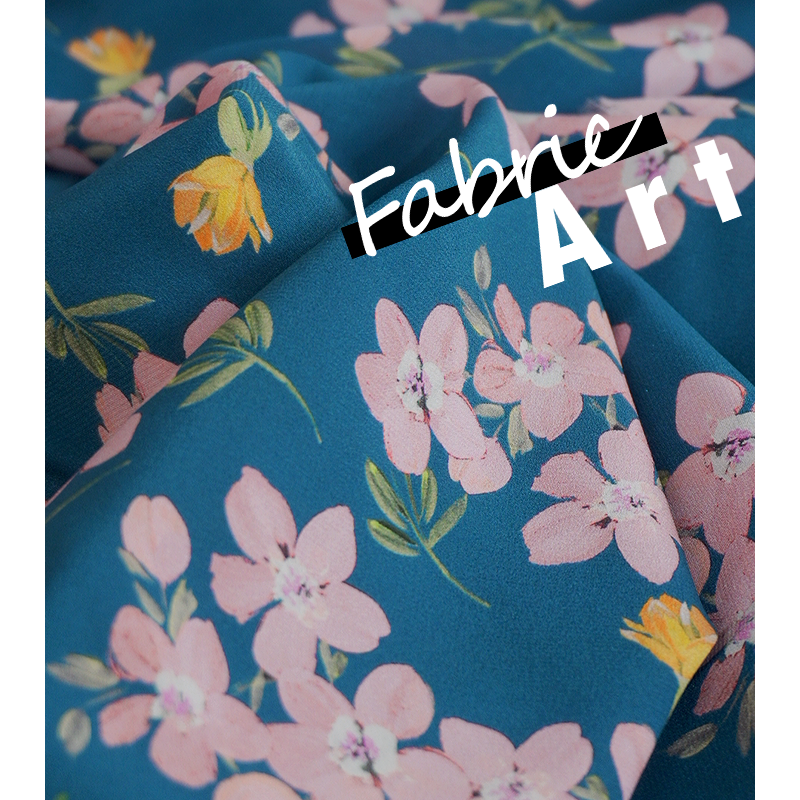 深青绿水仙子 真丝双绉20姆米/桑蚕丝双乔15姆米同花 幅宽140cm