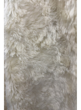 JIS 马海毛棉混纺 白色长毛外套大衣布 宽145CM870G/M意大利进口