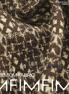 G&CC面料 WV初剪羊毛米黄咖色服装布料 宽152CM 462G/M意大利进口