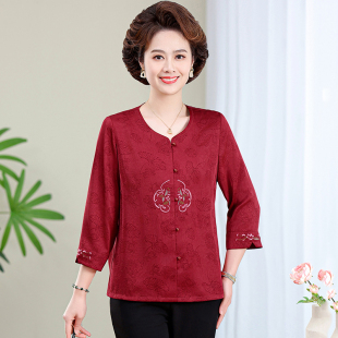 奶奶婚宴礼服中老年人夏装衣服参加婚礼妈妈国风老人生日大寿服装