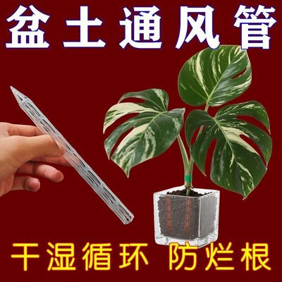 新款盆土通风管透气管防烂根神器盆土透气花盆底部加长花卉施肥管