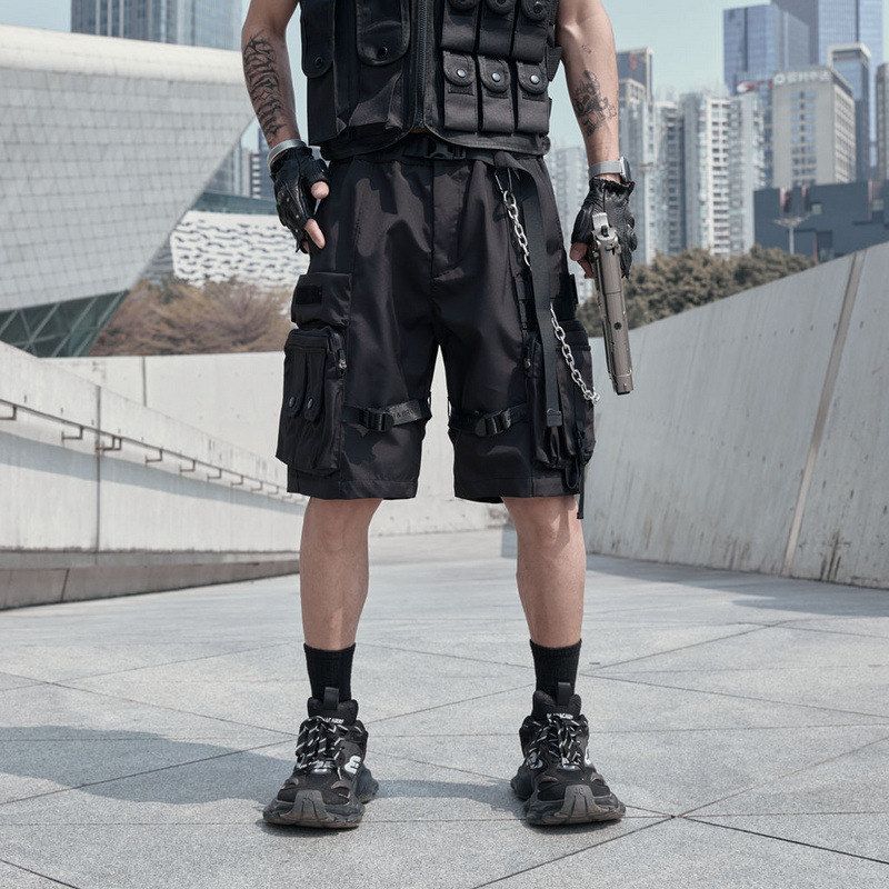 多口袋废土风工装裤男机能伞兵裤
