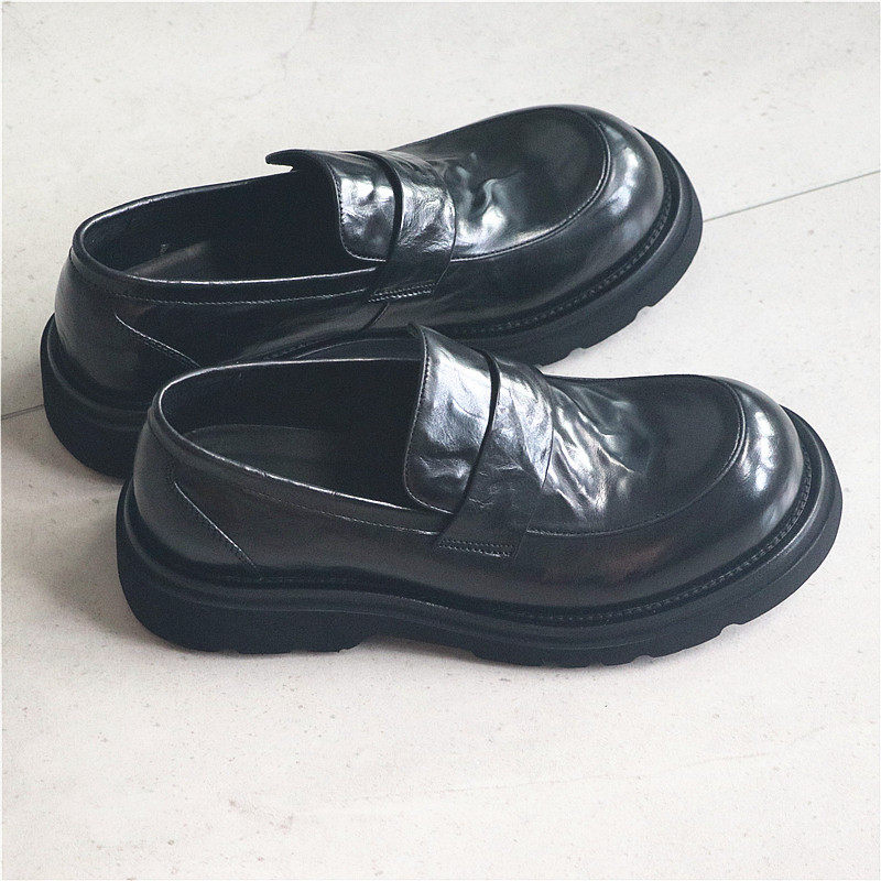 轻薄透气！5厘米轻便舒适厚底！胎牛头层牛皮乐福鞋套脚休闲皮鞋,流行男鞋,乐福鞋（豆豆鞋）,淘宝优惠券,粉丝福利购,淘宝优惠卷