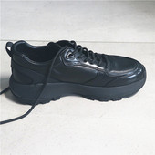 全黑皮鞋 轻量化 男 轻薄透气 4厘米软底休闲鞋 轻奢感 胎牛皮