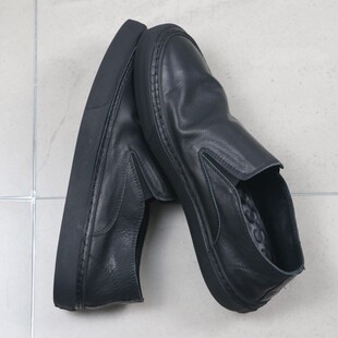 黑色板鞋 懒人男鞋 一脚蹬便鞋 球鞋 植鞣牛皮休闲鞋 舒适软底软牛皮