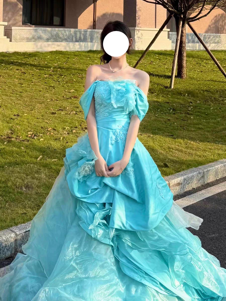 绝美蓝色晚礼服女2026新款高礼服/晚装