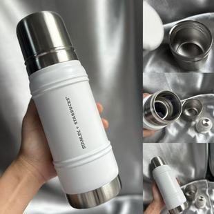星巴克杯子591ml滑雪系列Stanley联名大容量白色不锈钢桌面保温壶