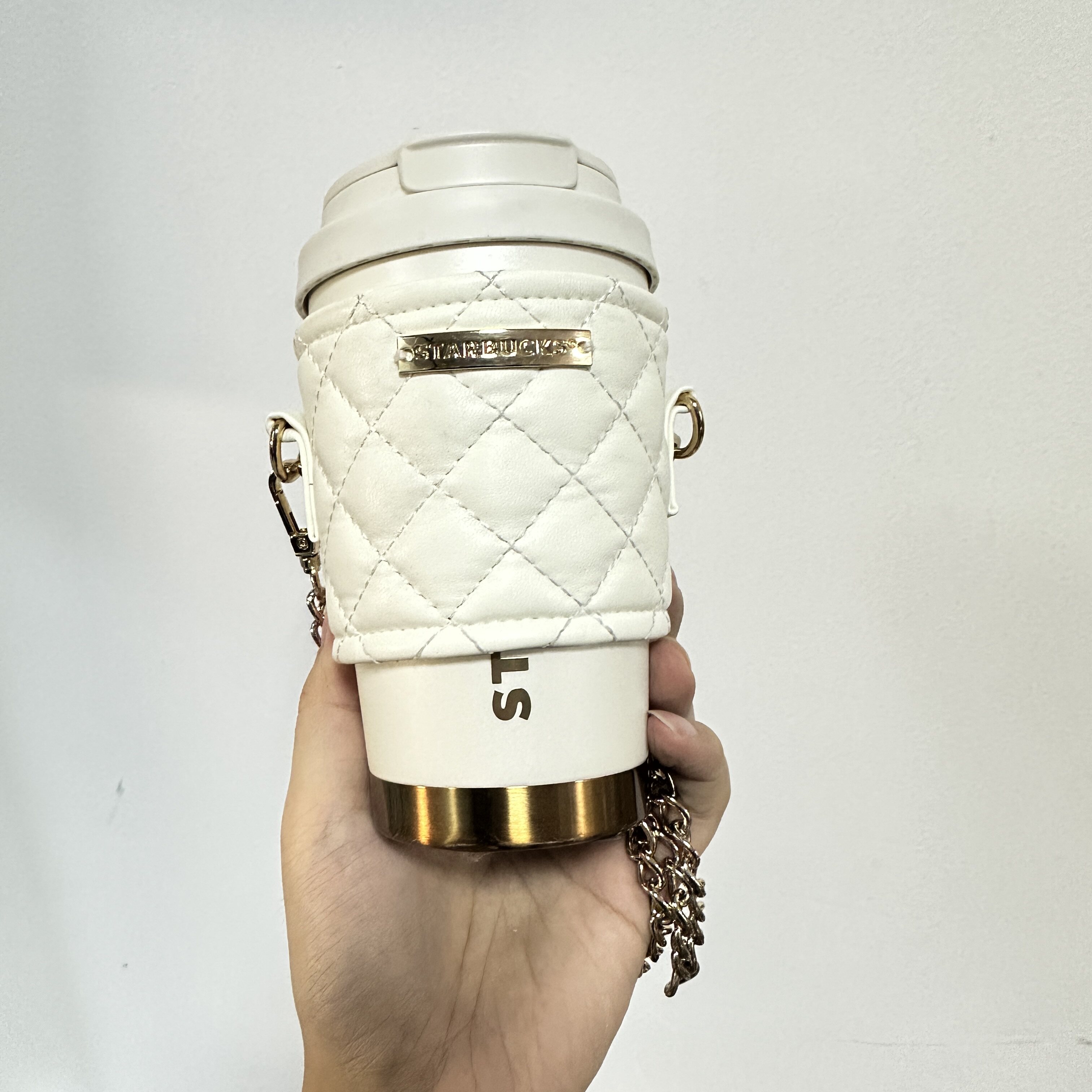 星巴克白金链条不锈钢随行杯