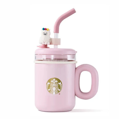 星巴克羊驼玻璃吸管杯少女心