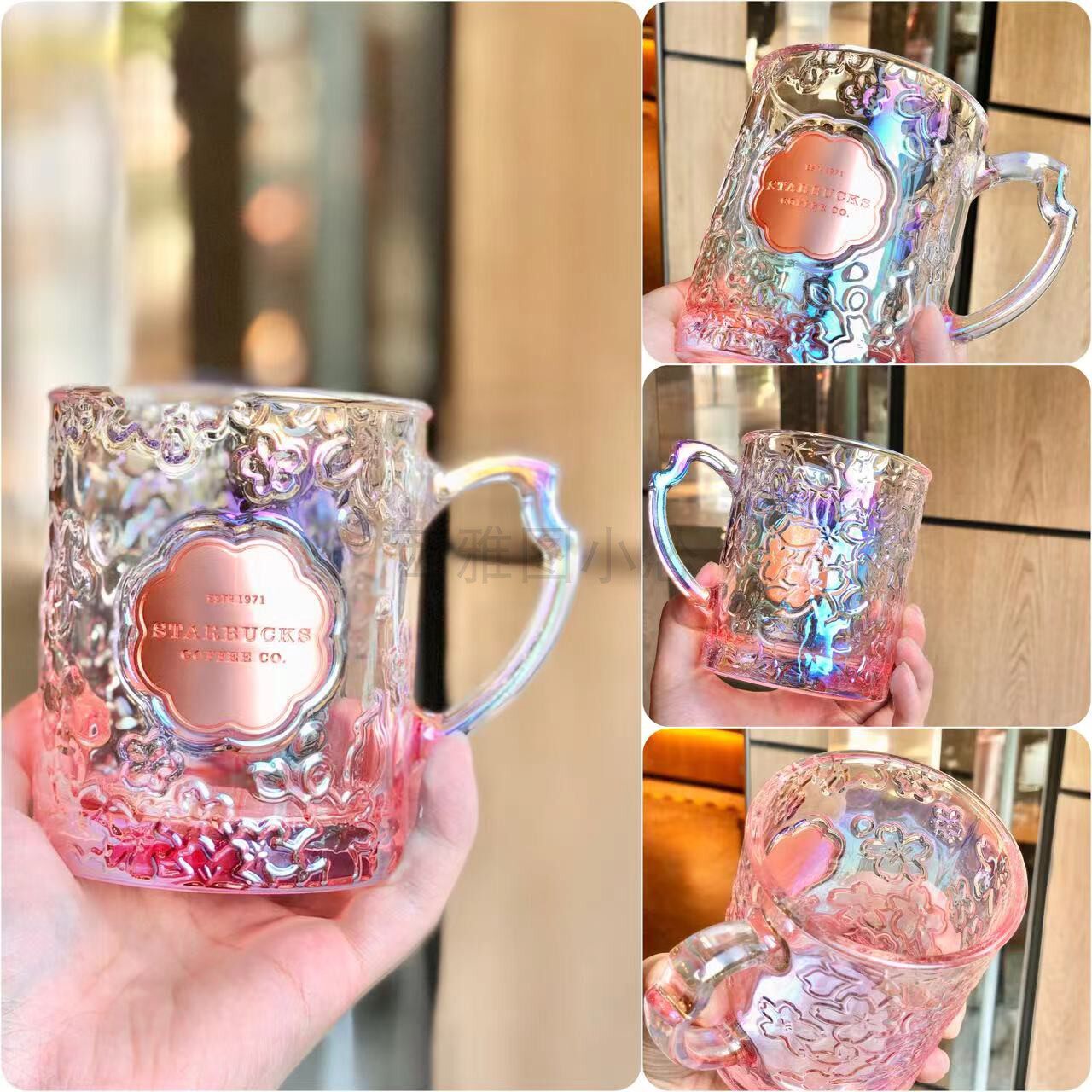 星巴克杯子樱花盛开款玻璃杯