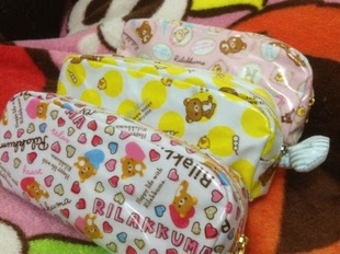日单轻松熊懒懒熊PVC笔袋化妆袋化妆包收纳包文具Rilakkuma天空树