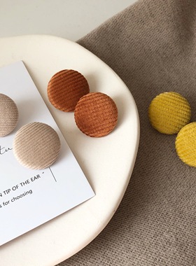 heeyo 荒野来信/ 秋冬简约气质圆形耳环女复古港风ins耳夹银耳钉