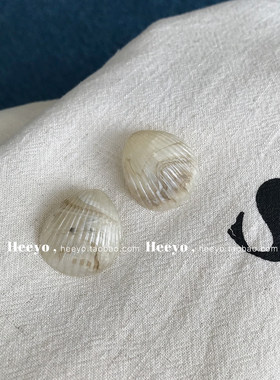 海边复古度假简约扇形贝壳大耳环