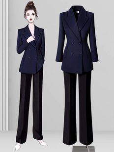 大衣银行4s店工装 保暖短款 呢子物业客服工作服 外套女冬季 毛呢西装