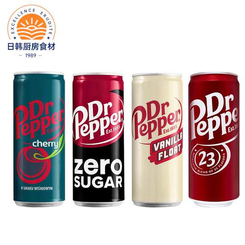 Dr Pepper波兰进口胡椒博士汽水可乐330ml罐装整箱樱桃味零度无糖